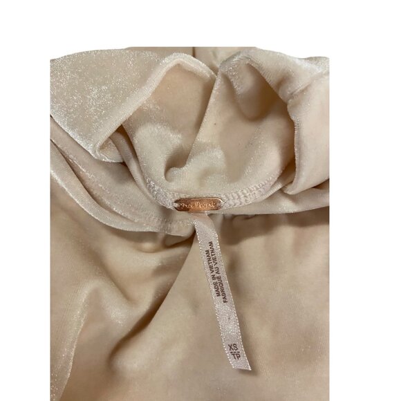 Free People Claudia Puff-Sleeve Blouse Pink Size XS Holiday Velvet Bohemian Cute - Picture 3 of 16